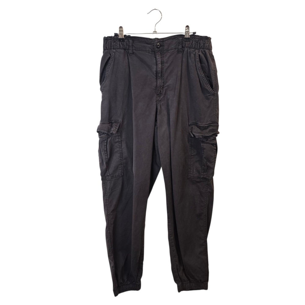 American Eagle Cargo Jogger Women 14 Regular Gray Utility Elastic Waist Pants
